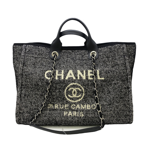 Чёрная сумка-тоут CHANEL Deauville среднего размера