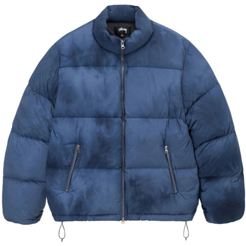 Синий пуховик из переработанного нейлона Stussy FW22 тай-дай