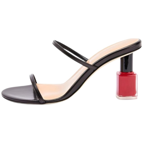 Босоножки на каблуках в виде красного лака для ногтей