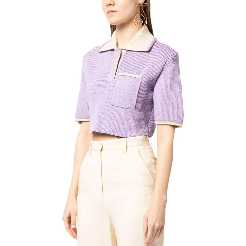 Сиреневый трикотажный кроп-топ Arco