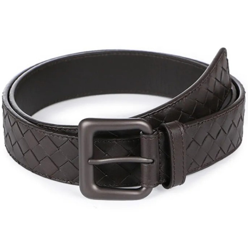 Коричневый ремень из плетённой кожи 35 мм