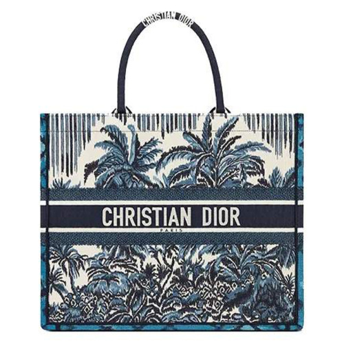 Сумка-тоут BookTote Palms тёмно-синяя large