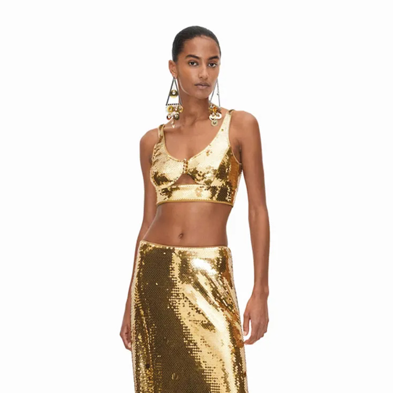 H&M x Paco Rabanne Золотой топ с пайетками