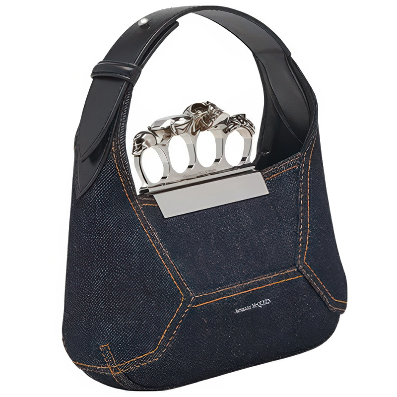 Джинсовая сумка на плечо с декором Skull Four-Ring