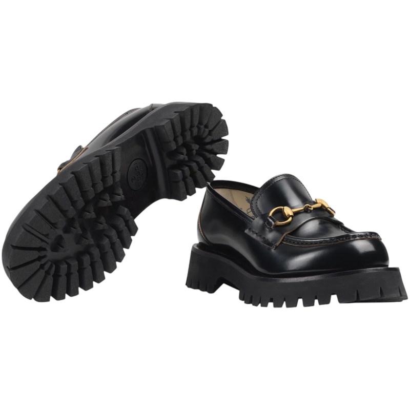 Чёрные лоферы Horsebit с пчелой на заднике