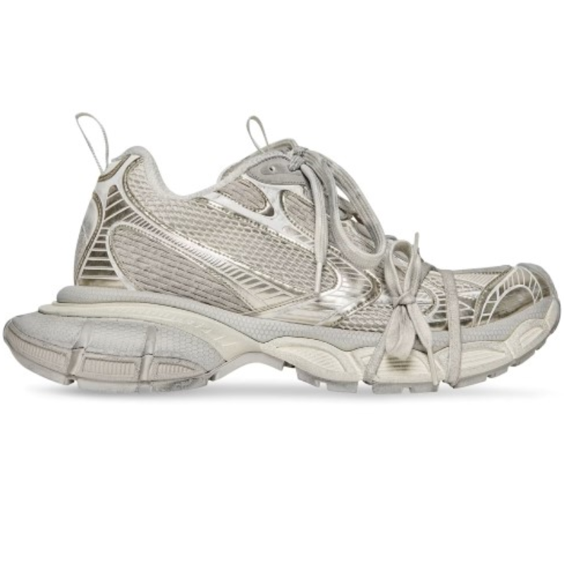 Кроссовки 3XL светло-бежевые с сетчатыми вставками