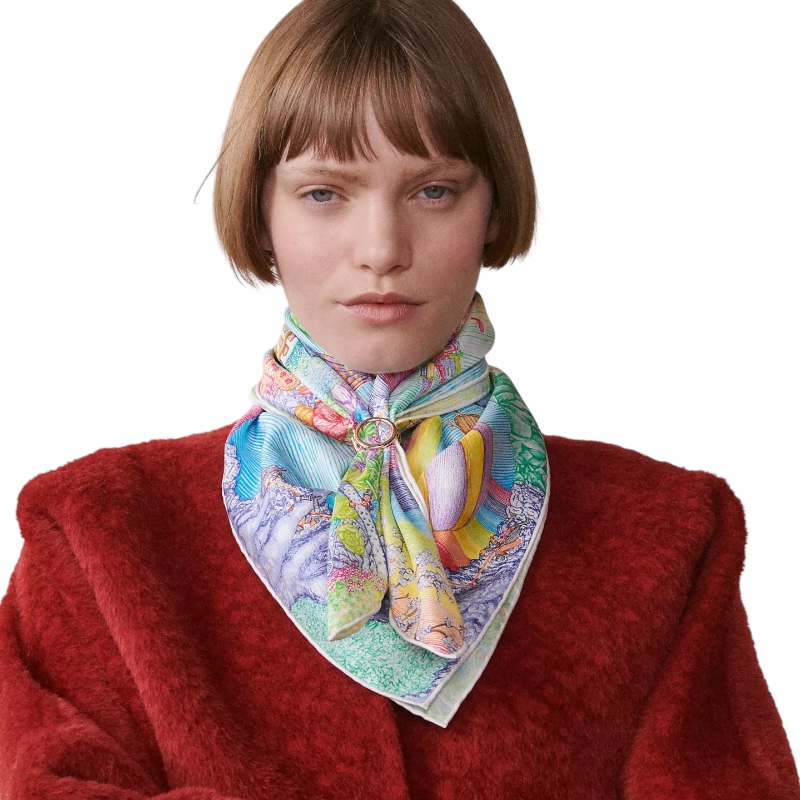 Шёлковый платок Les Folies du Faubourg 90 мульти