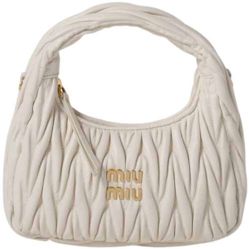 Белая сумка-хобо Wander из кожи matelassé nappa