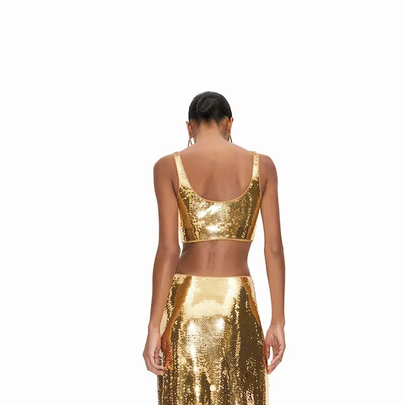 H&M x Paco Rabanne Золотой топ с пайетками