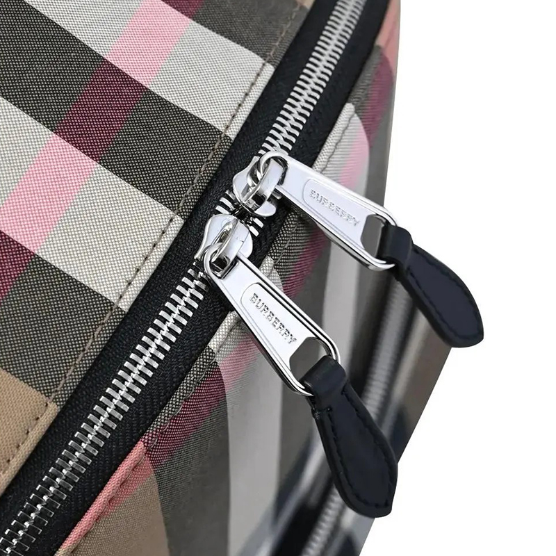 Бежевый хлопковый рюкзак в клетку