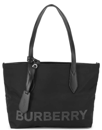 Чёрная нейлоновая сумка-шоппер с логотипом