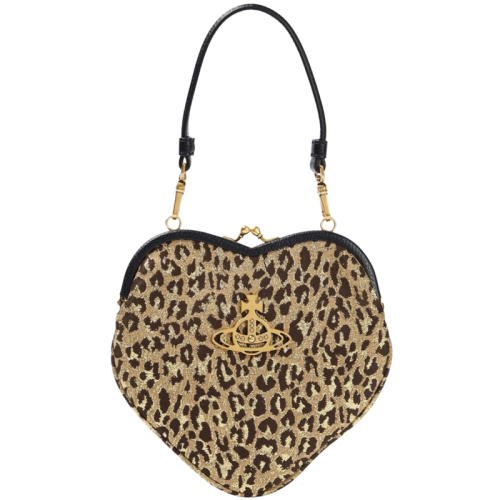 Сумка через плечо Belle Heart Frame Purse в виде сердца леопард