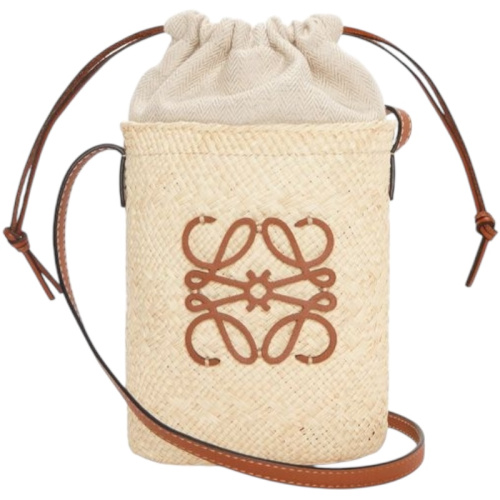 Плетённая сумка-ведро Anagram Basket Tan из иракской пальмы и телячьей кожи