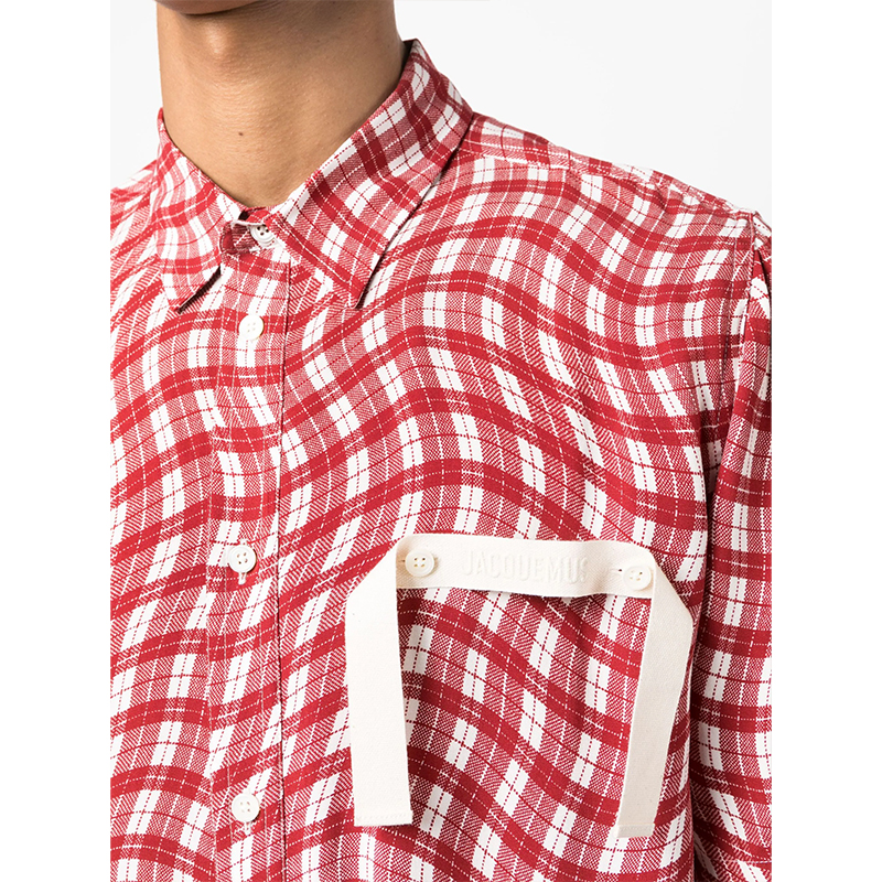 Красно-белая рубашка в клетку La chemise Melo