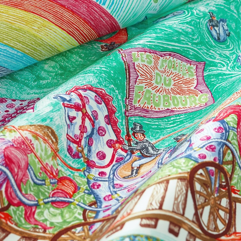 Шёлковый платок Les Folies du Faubourg 90 мульти