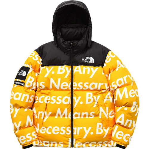 Supreme X The North Face Куртка nuptse jacket жёлтая FW15