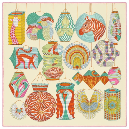 Шёлковый платок Lanternes Ballons et Cocardes 45