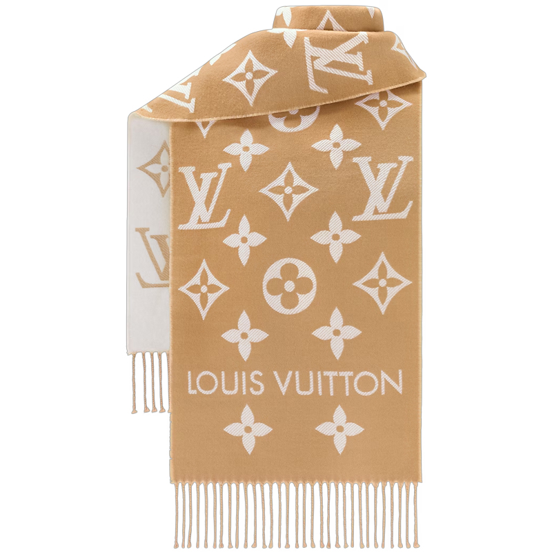 Шерстяной бежевый шарф LV Essential