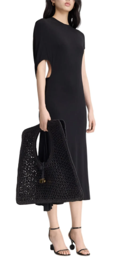 Чёрное ассиметричное платье миди La Robe Salerno