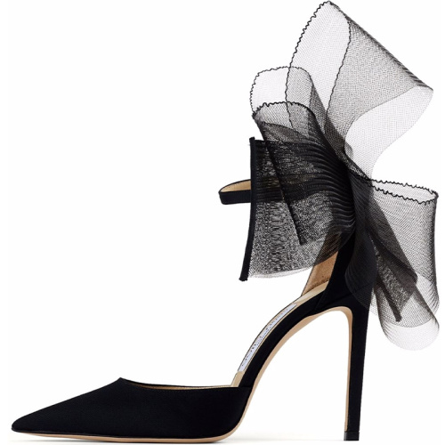 Черные туфли-лодочки с большими бантами Averly 100 Черные туфли-лодочки с большими бантами Averly 100