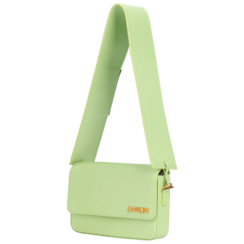 Кожаная зелёная сумка через плечо Le Carinu