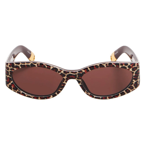 Овальные леопардовые солнцезащитные очки