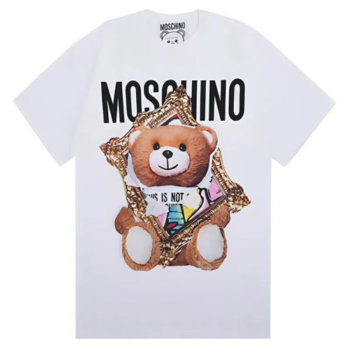 Белая хлопковая футболка с принтом Frame Teddy Bear