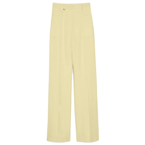 Желтые расклешенные брюки с высокой талией La Sauge