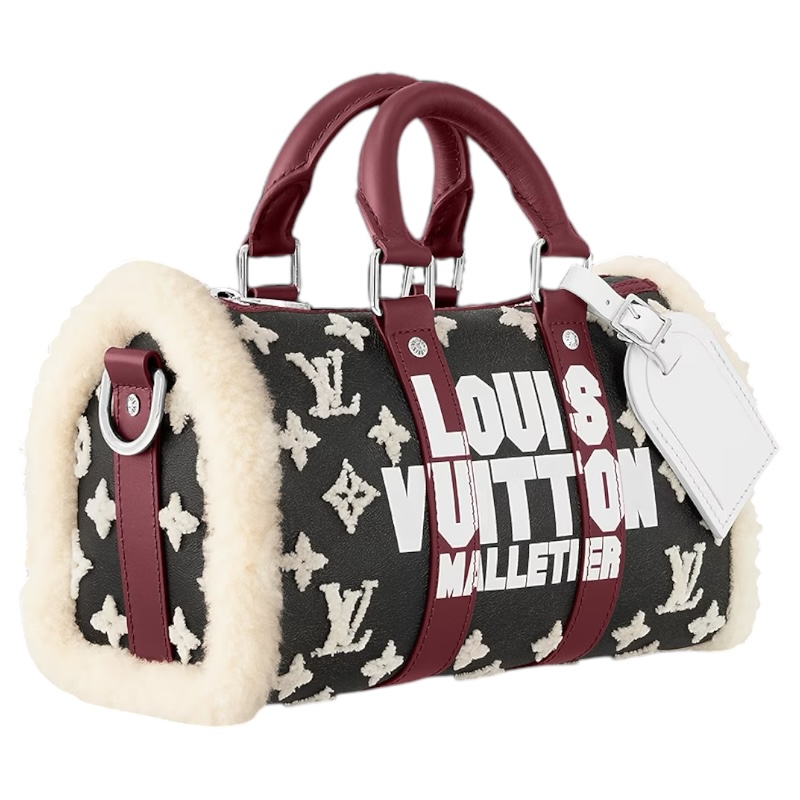 Сумка Keepall 25 с плечевым ремнём с логотипом и отделкой из овчины