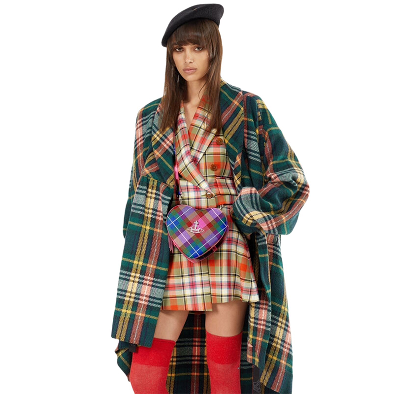 Сумка через плечо Louise Heart в виде сердца в клетку