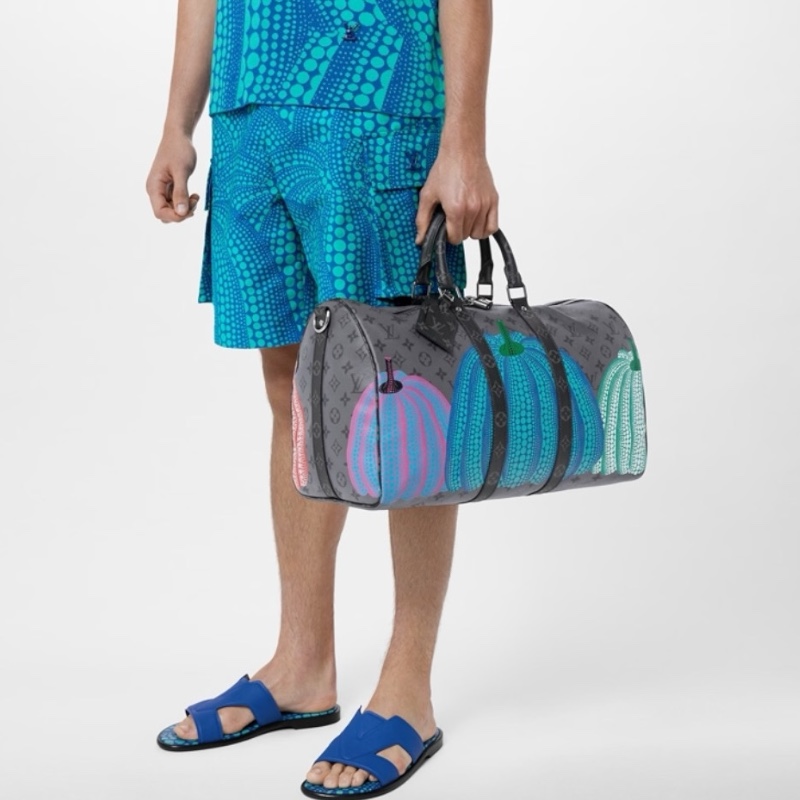Дорожная сумка Keepall 45 с принтом тыквы из коллекции Yayoi Kusama  