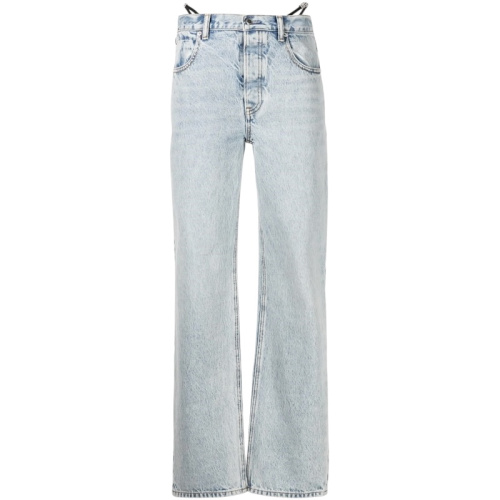 Джинсы прямого кроя с бретельками