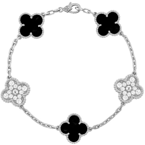 Браслет Van Cleef & Arpels Vintage Alhambra, 5 motifs Бриллиант и оникс