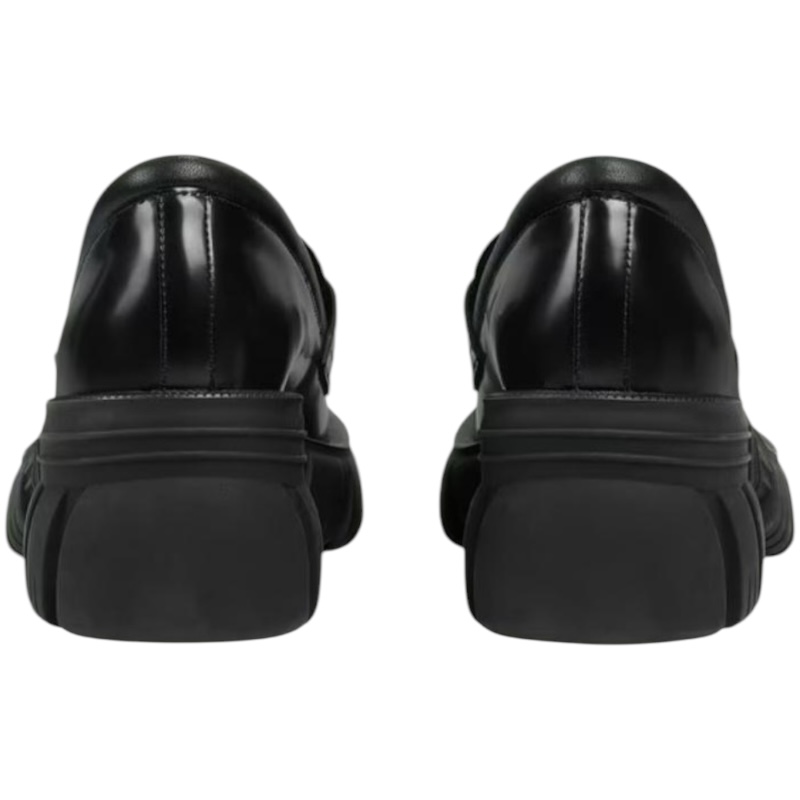 Черные лоферы Interlocking G из лакированной кожи