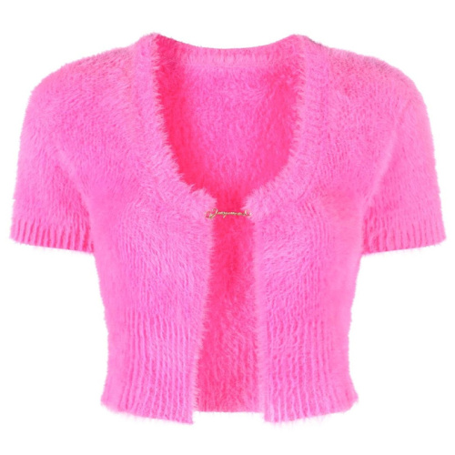 Розовый кардиган с короткими рукавами La Maille Neve