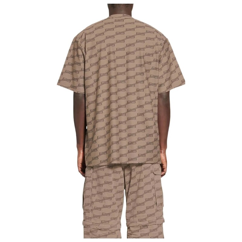 Коричневая футболка с логотипом монограм FW22 Logo