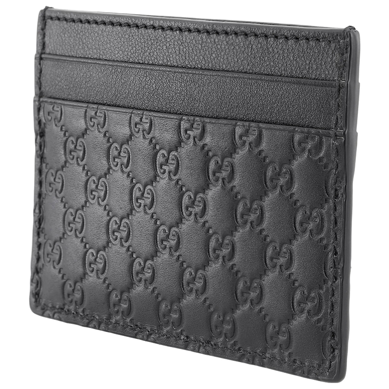 Чёрный кожаный картхолдер MicroGuccissima