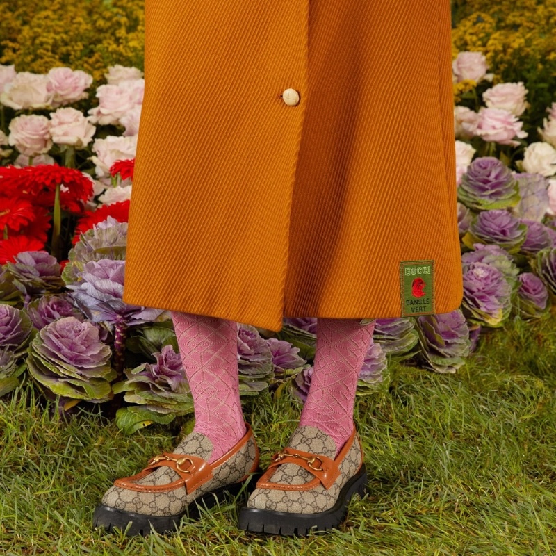 Женские мокасины с рифленой подошвой GG