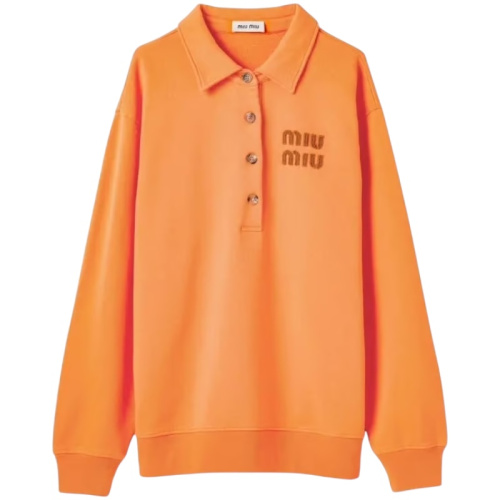 Оранжевая рубашка поло с вышитым логотипом