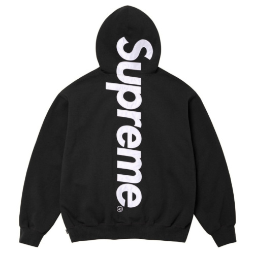 Чёрное худи Supreme с логотипом на спине