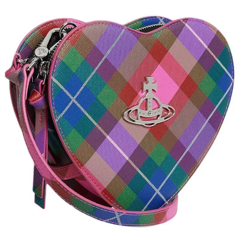 Сумка через плечо Louise Heart в виде сердца в клетку