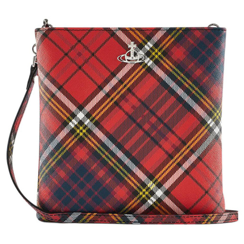 Квадратная сумка через плечо в клетку