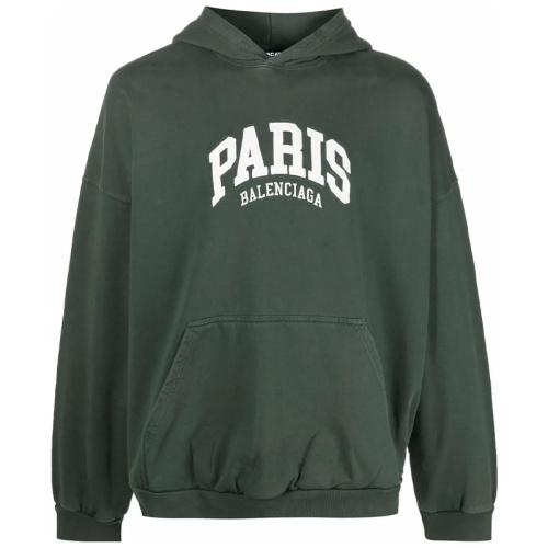 Хлопковое тёмно-зелёное худи Paris