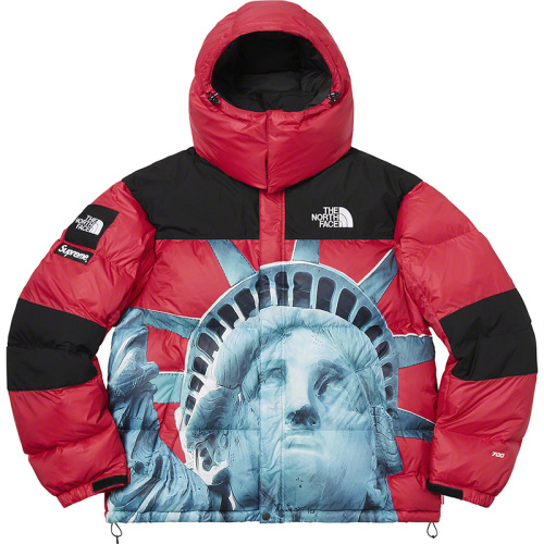 Supreme X The North Face Куртка с принтом Статуи Свободы Baltoro красная FW19 S