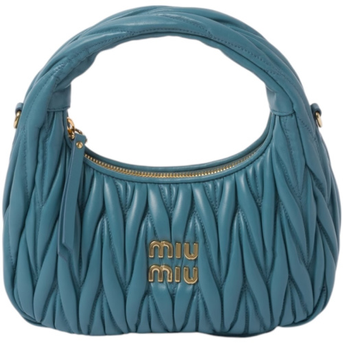 Сумка-хобо цвета морской волны Wander из кожи matelassé nappa