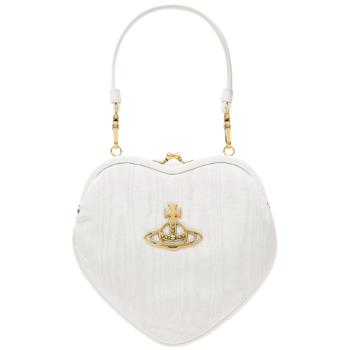 Сумка через плечо Vivienne Westwood Belle Heart в виде сердца с кожаной отделкой белая