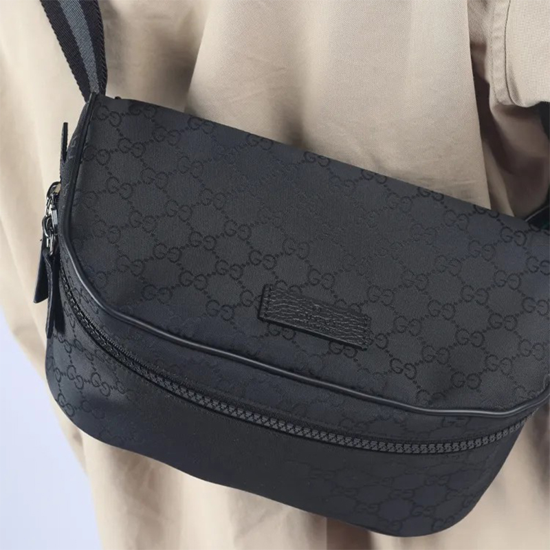 Чёрная нейлоновая сумка через плечо с монограммой GG 