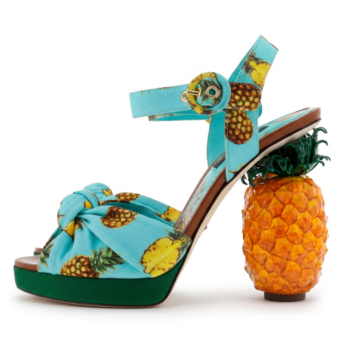 Бирюзовые босоножки с ананасами Dolce & Gabbana Keira