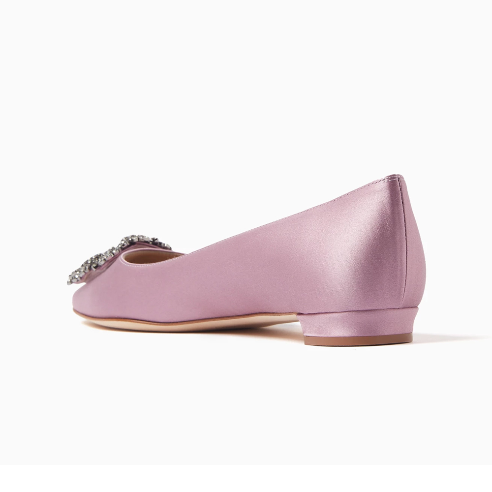 Сиреневые сатиновые балетки Hangisi