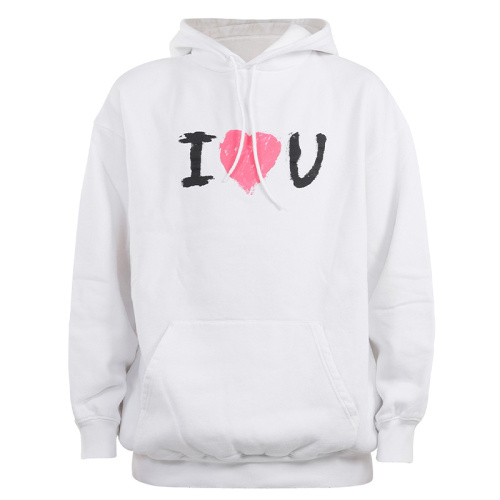 Хлопковое белое худи оверсайз I Love U